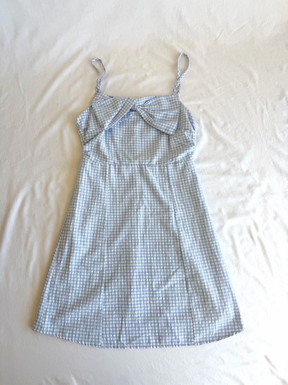 Blue Gingham Bow Dress | Coquette Cottagecore Sundress | Babydoll Dress